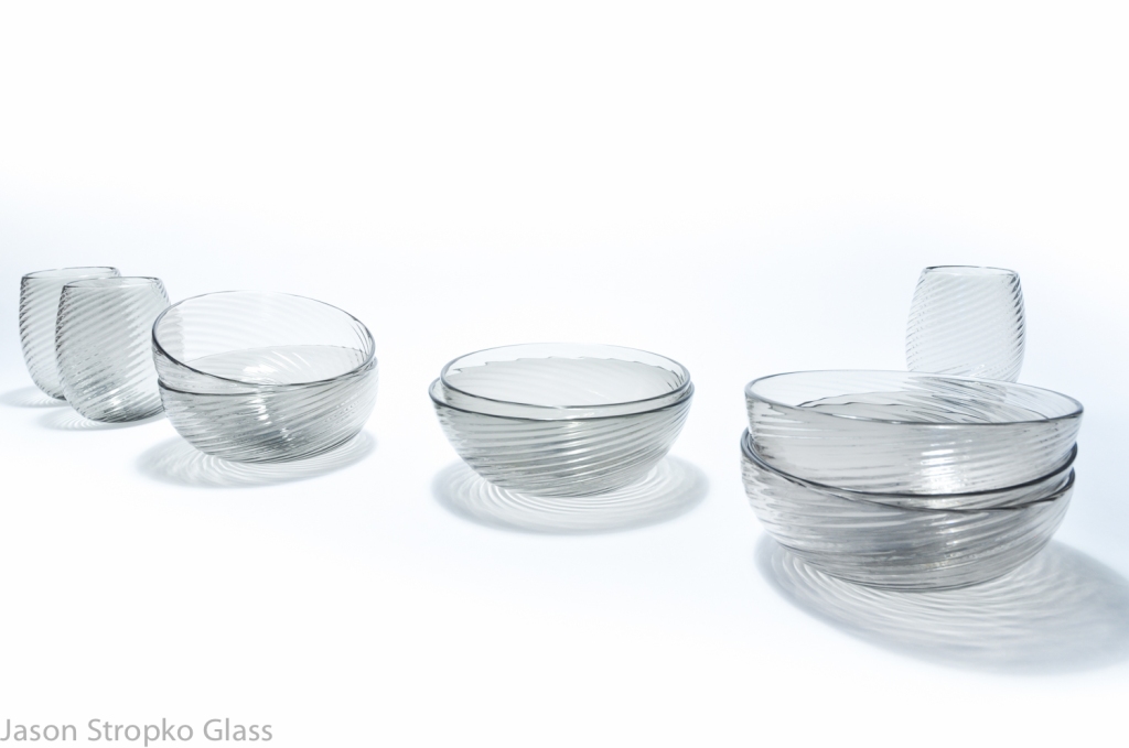 tactile twisted ripple effect : dessert bowls by Jason Stropko